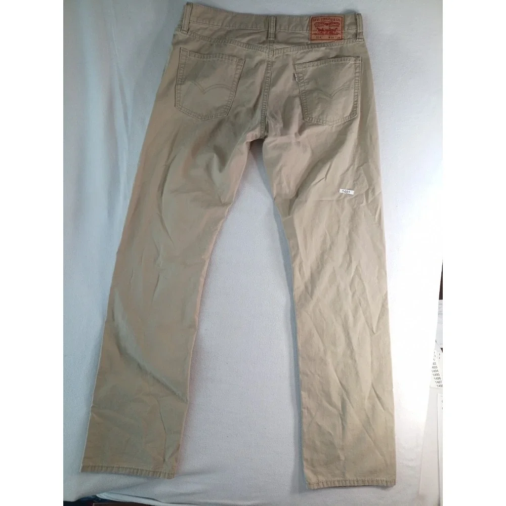 Levis 514 Slim Straight Khaki Pants Mens 34x34 Beige Casual Chino (P)
